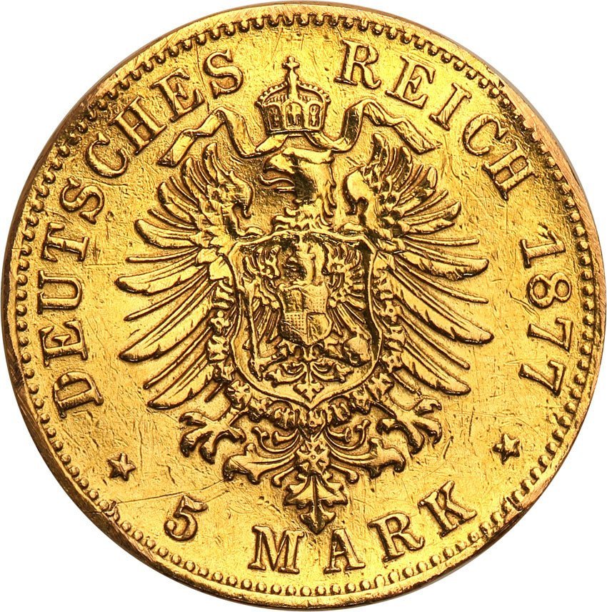 Niemcy, Badenia. 5 marek 1877 G